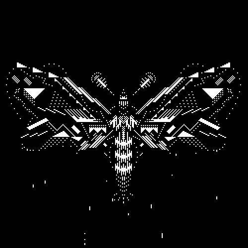 a pixel art moth